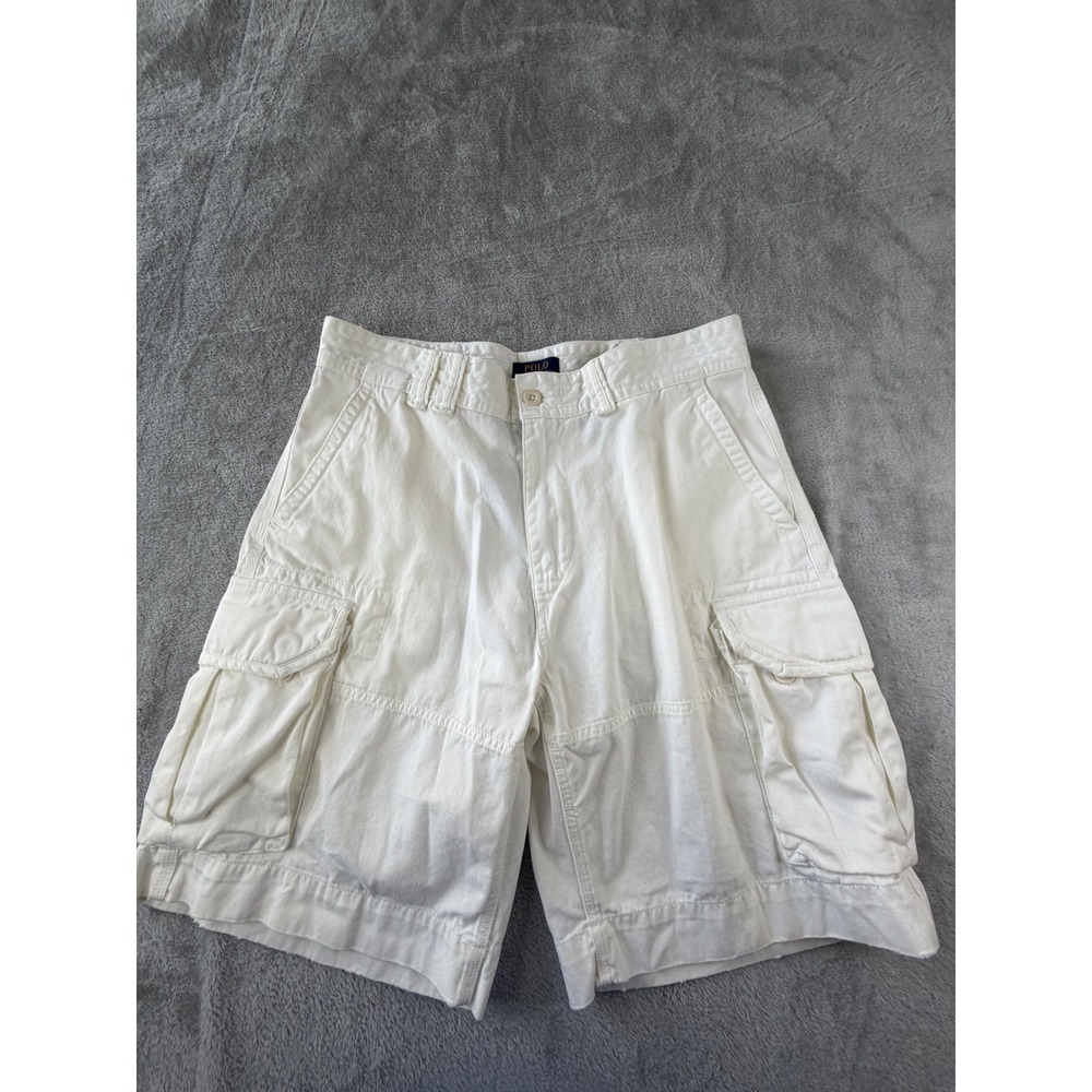Polo Ralph Lauren Cargo Shorts Mens 34 White Cotton Utility Pockets